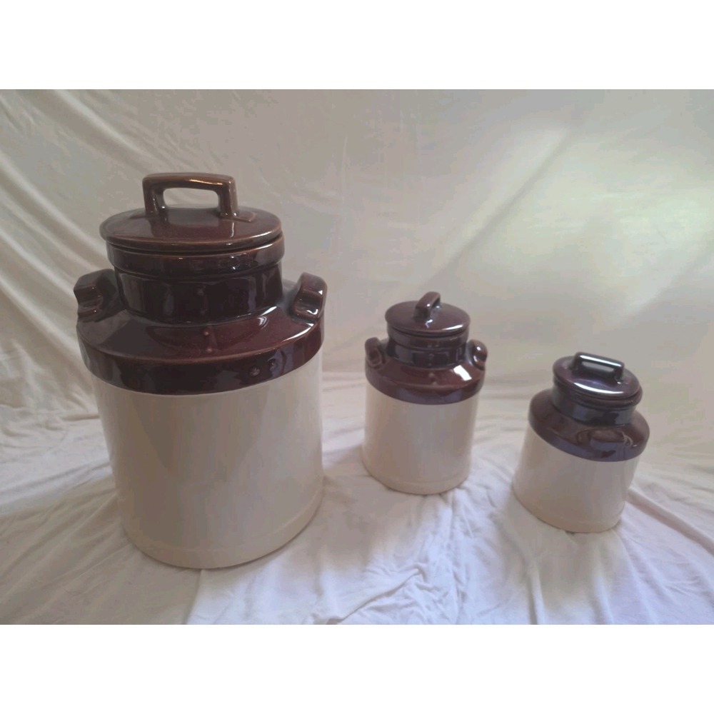 McCoy Pottery Canisters with Lids  Set of 3 Vintage